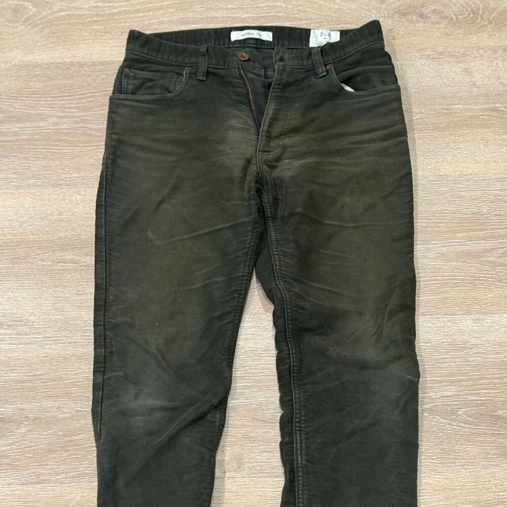 Billy Reid Moleskin Jeans - Forest Green, Waist 28 inches